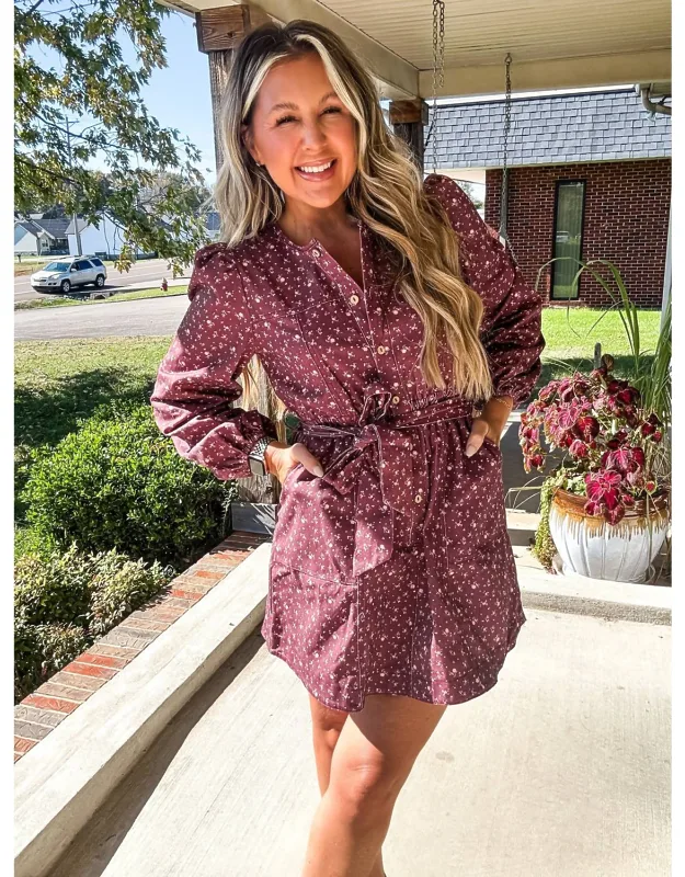 Floral Button Down Mini Dress