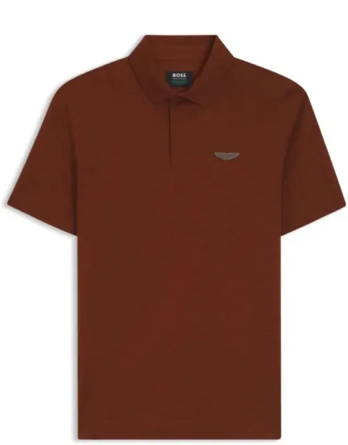 Aston Martin Polo Shirt In Mercerized Cotton Jacquard