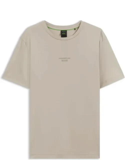 Mercerized Cotton T-shirt With Glossy Logo