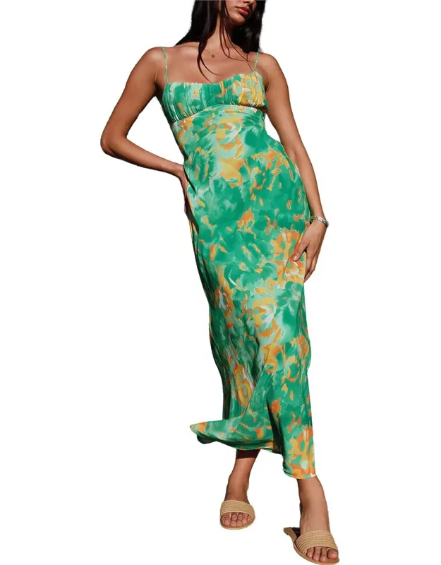 Sleeveless Print Midi Dress