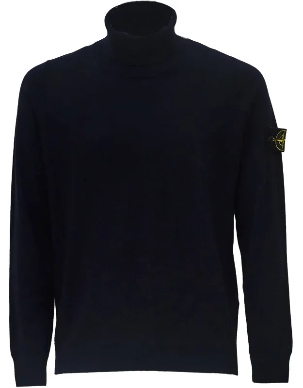 Ribbed Turtleneck Sweater With Iconic Badge