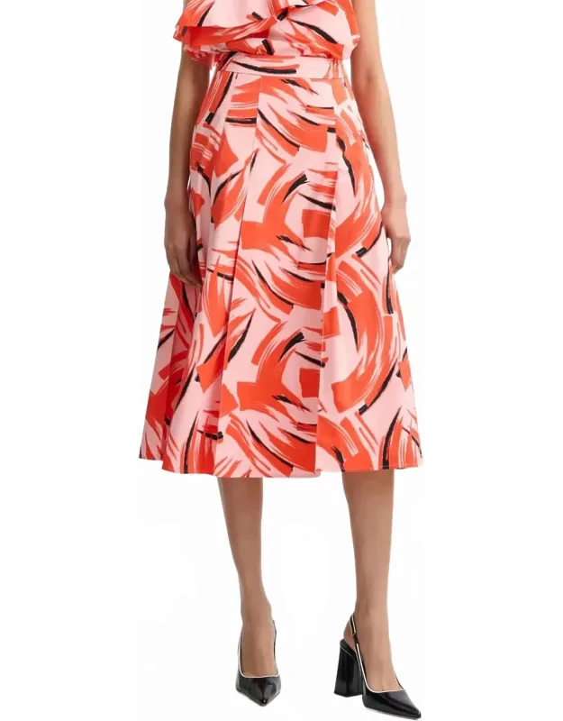 Deep Pleat Midi Skirt