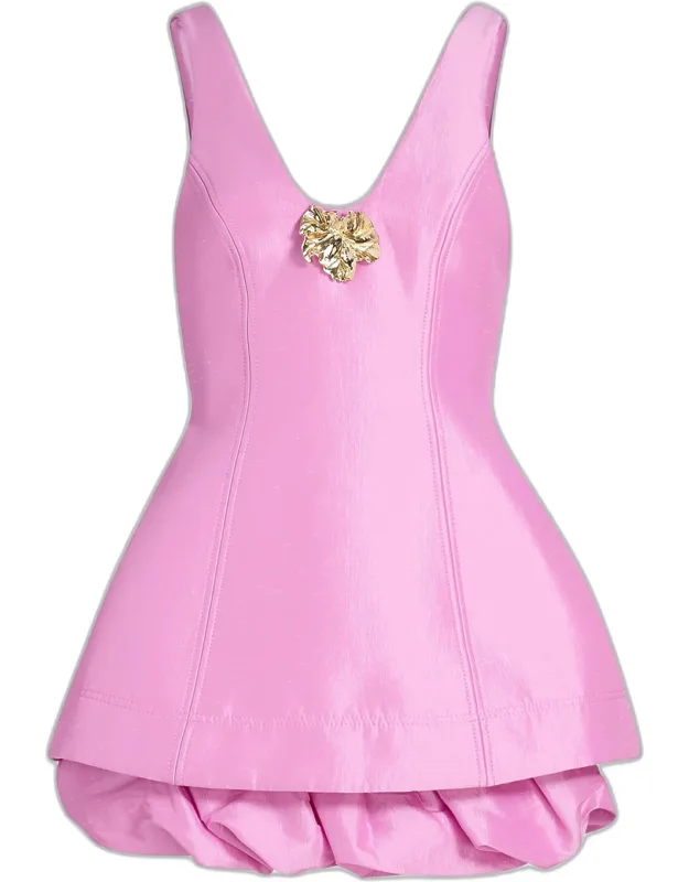 Forever Young Dorval Mini Dress With Plunging V-neckline And Bubble Hem