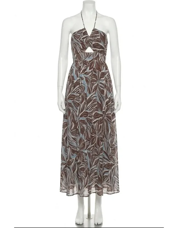 Lanie Zinn Floral Maxi Dress In Chocolate Cherry