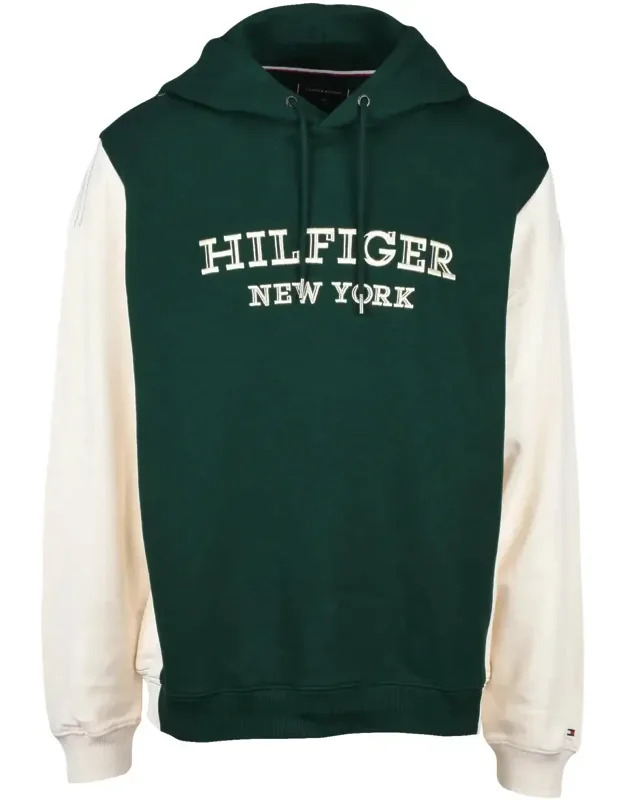 Contrast Sleeve Cotton Hoodie