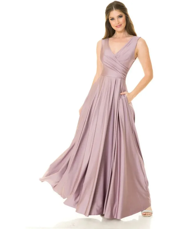 Simple Sleeveless Stretchy Long Dress With Side Pockets