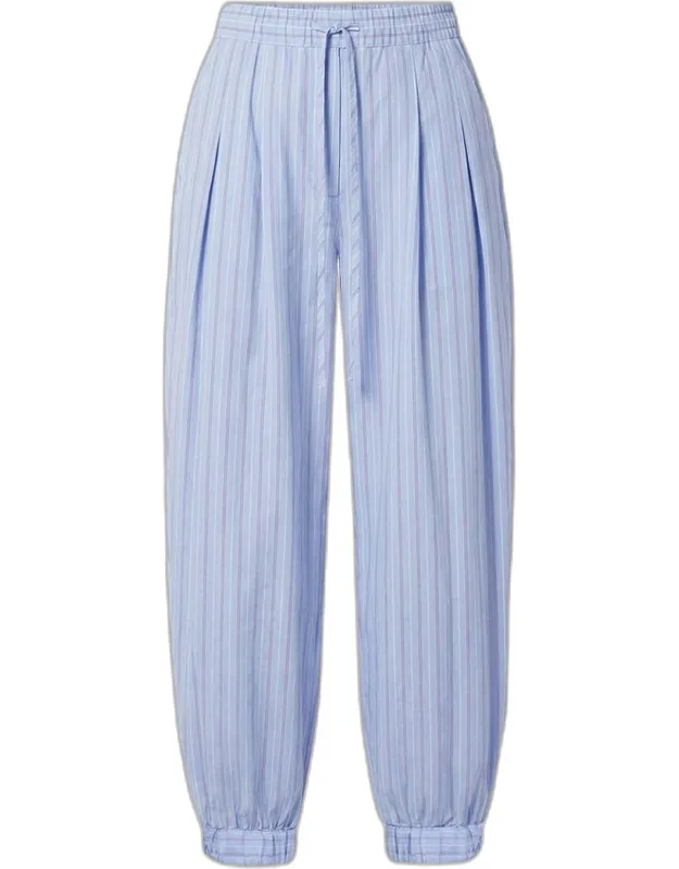 Cotton Seersucker Balloon Pants