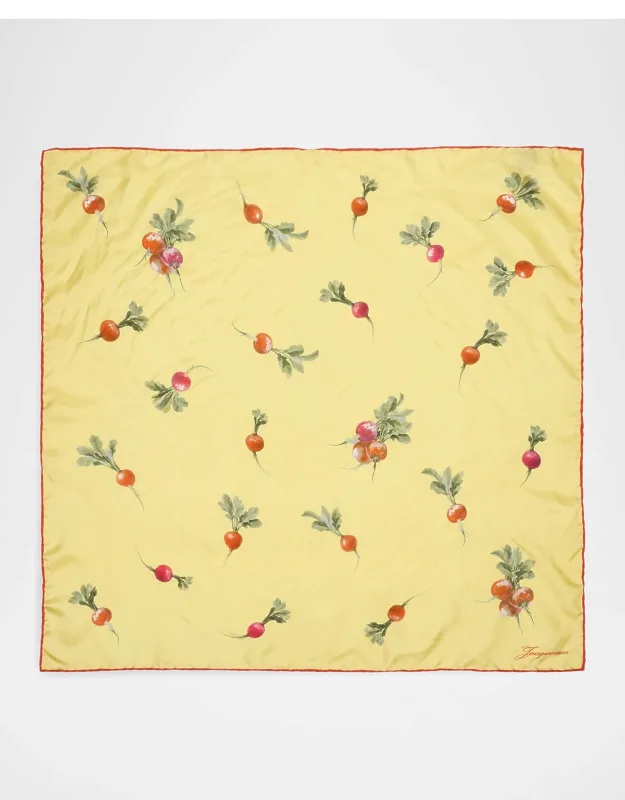 Radish-print Silk Scarf