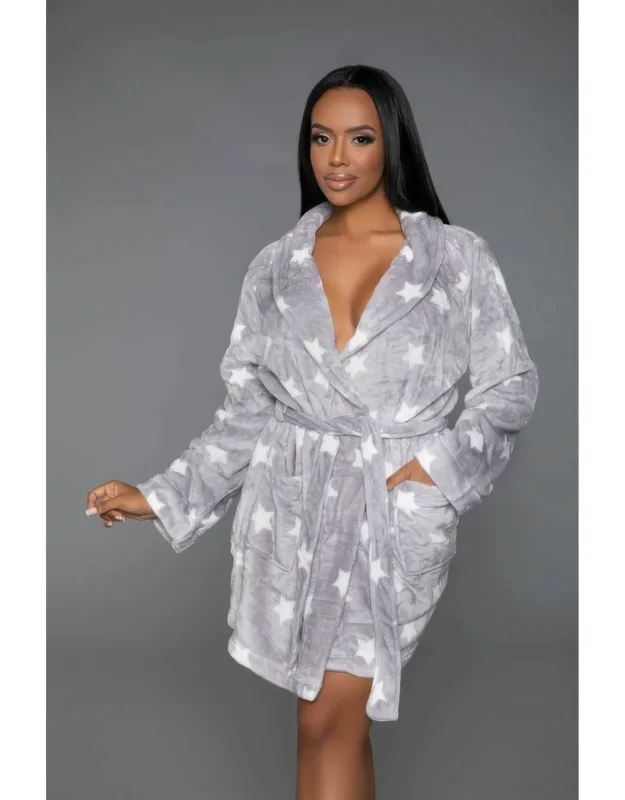 Kaylee Robe - Ultra-soft Plush Fabric, Relaxed Fit With Front Tie Belt