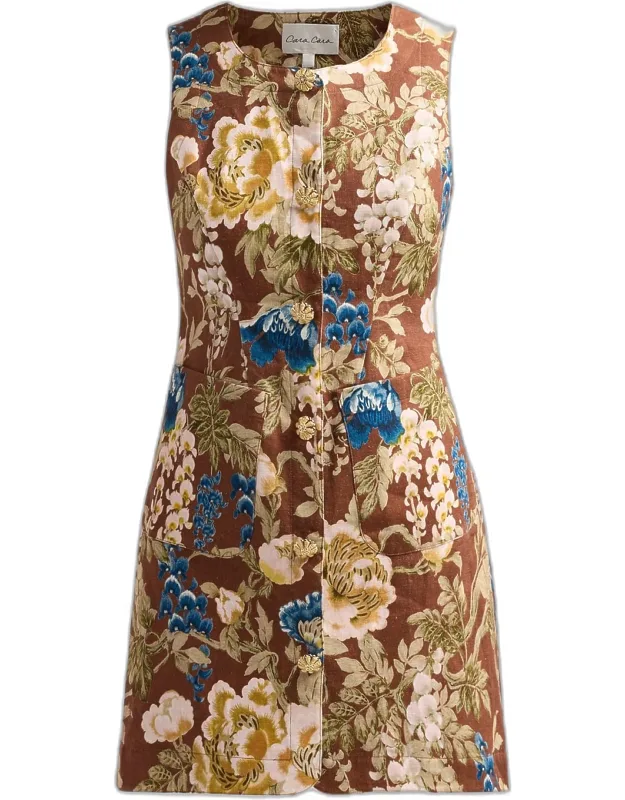 Rhapsody Floral Linen Mini Dress