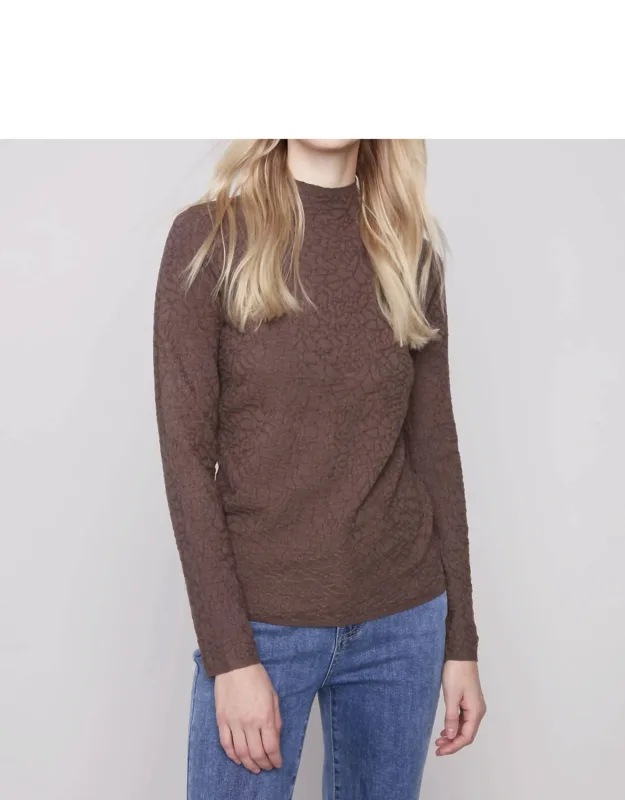 Textured Mock Neck Shirt