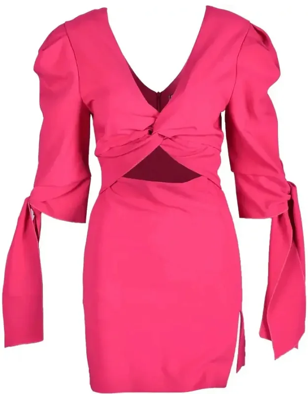 V-neck Polyester-blend Mini Dress