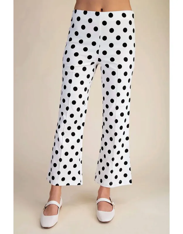 Flare Crop Polka Dot Pants
