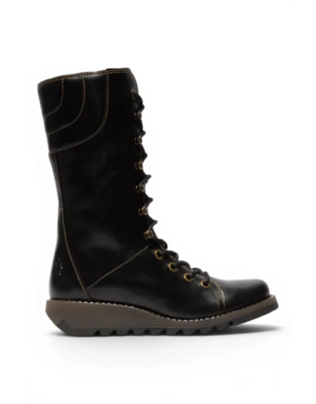 Leather Lace-up Combat Ankle Boots