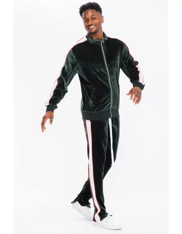 Velour Track Jacket And Track Pants Set