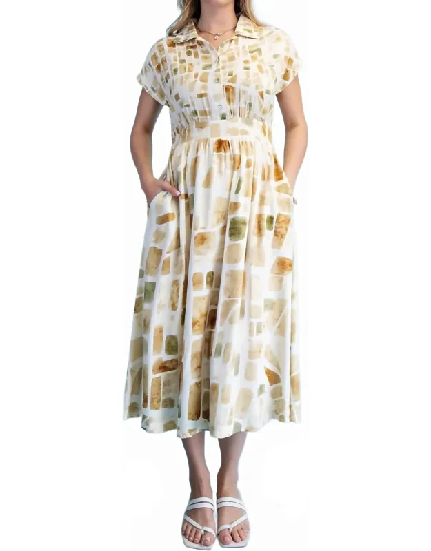 Tile Print Midi Dress