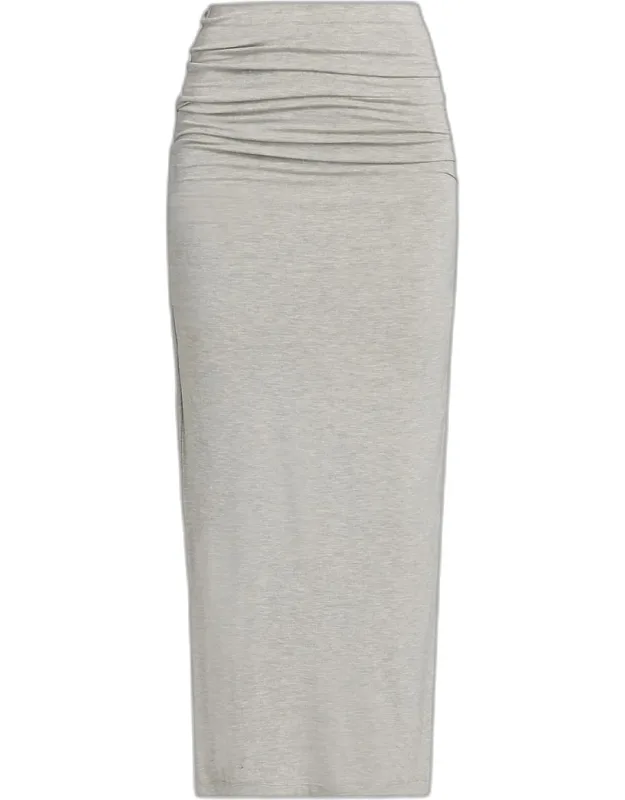 Draped Jersey Midi Skirt