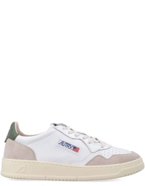 Low-top Sneakers With Perforated Detailing And Suede Overlays
