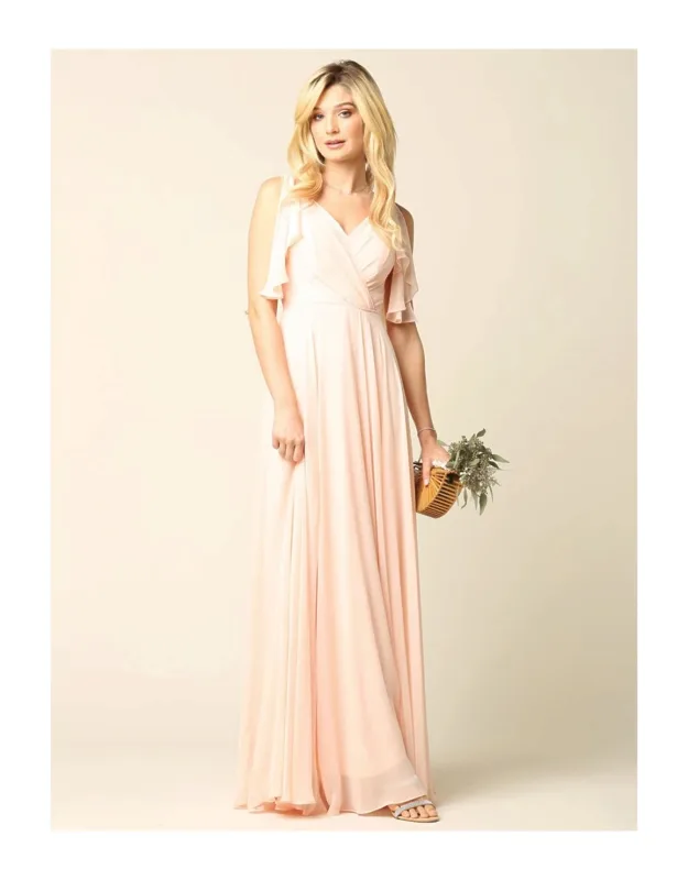 Long Formal Flutter Sleeve Dress