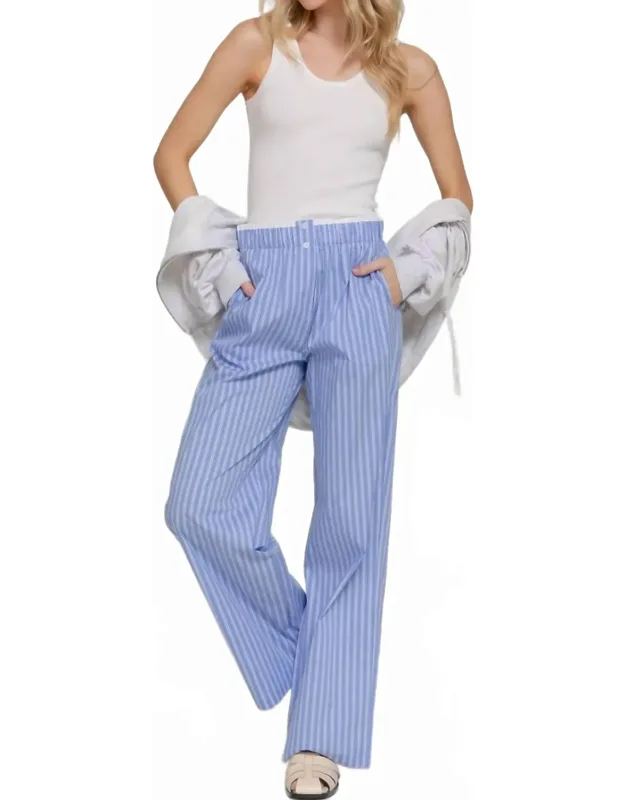 Lounge Line Contrast Waist Boxer Straight Pants