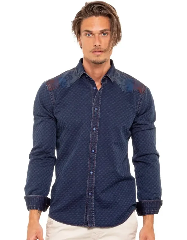 Floral Denim Button Down Shirt
