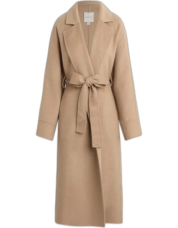 Wool-blend Self-belt Coat