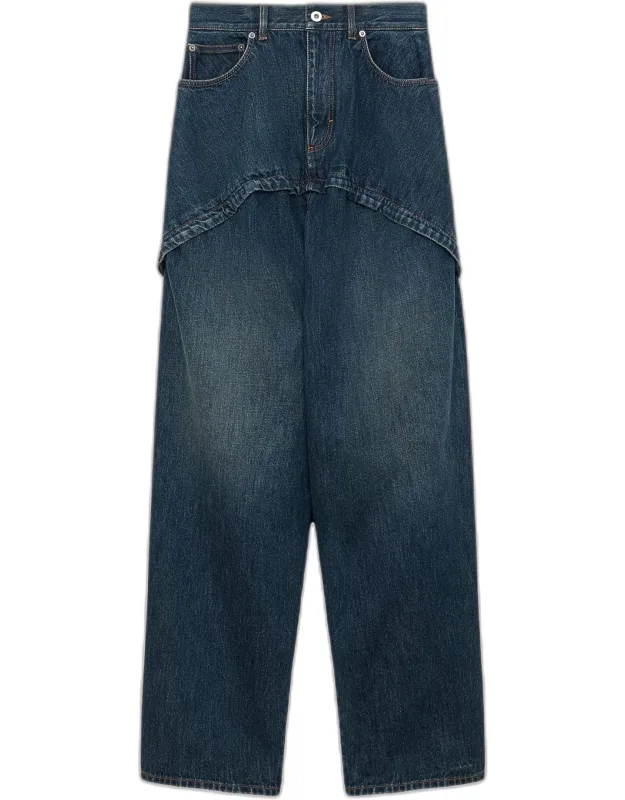 Layered Wide-leg Jeans