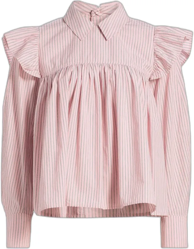 Striped Frill Blouse