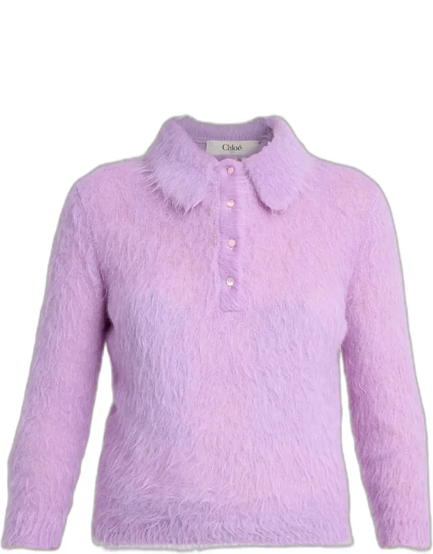 Alpaca-blend Polo Sweater