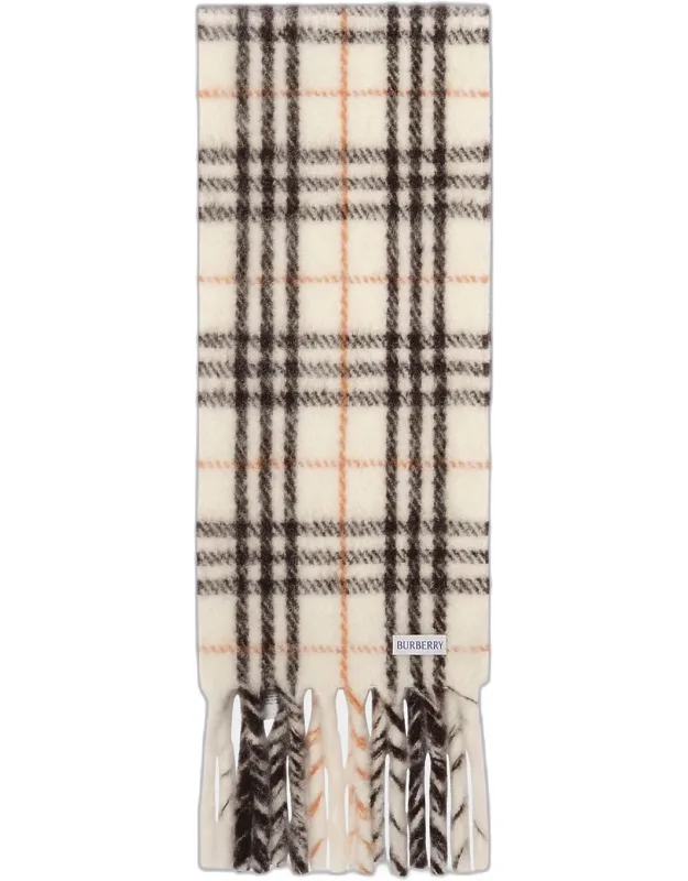 Check Fringed Alpaca-wool Scarf