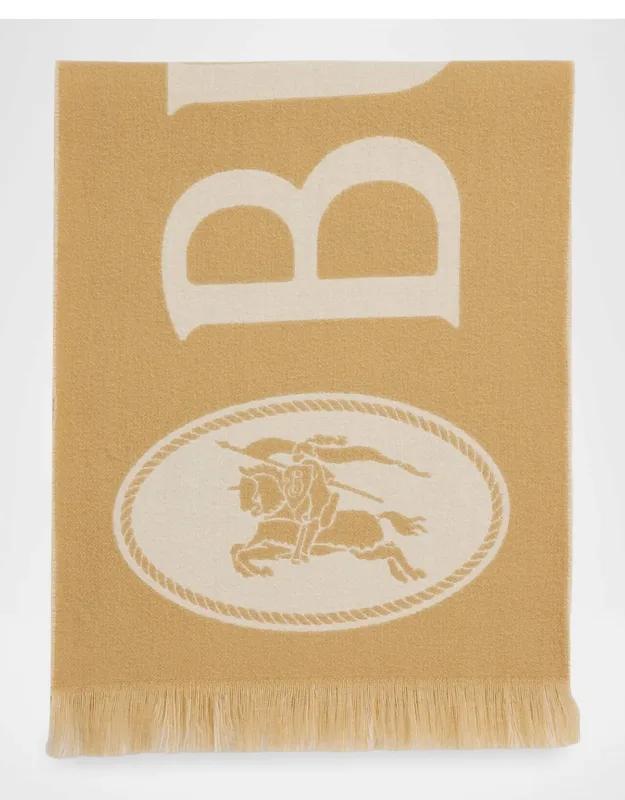 Knight Stamp Wool Fringe Scarf