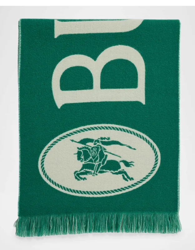 Knight Stamp Wool Fringe Scarf