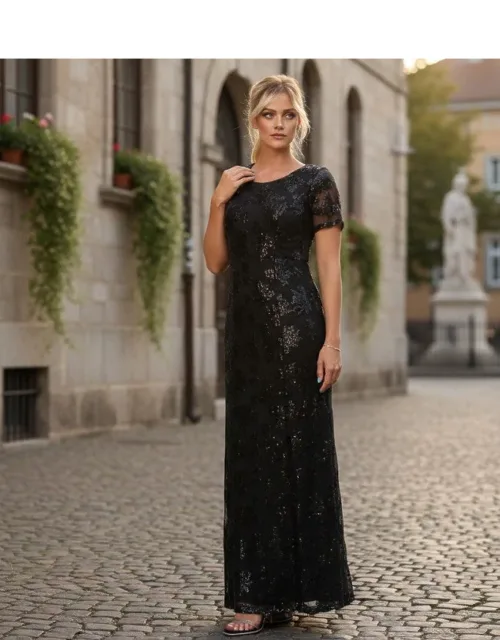 Short Sleeve Mother Of The Bride Formal Evening Dress