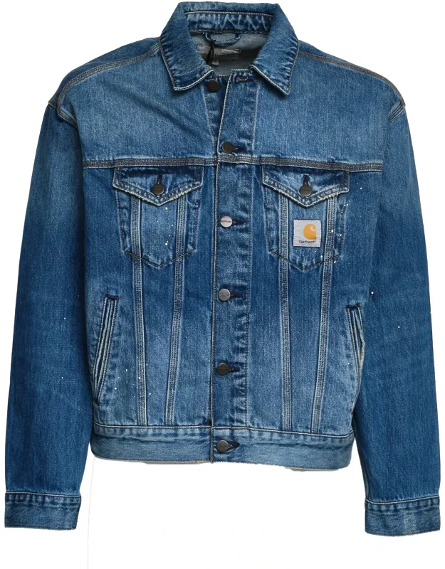 Heavy Denim Jacket With Triple Stitching And Adjustable Features