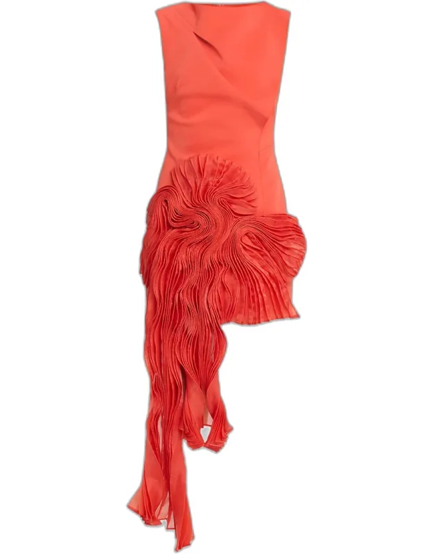 Organza-drape Mini Dress