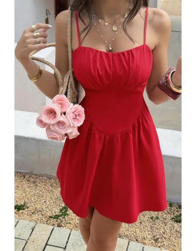 Lace Trim Corset Mini Dress