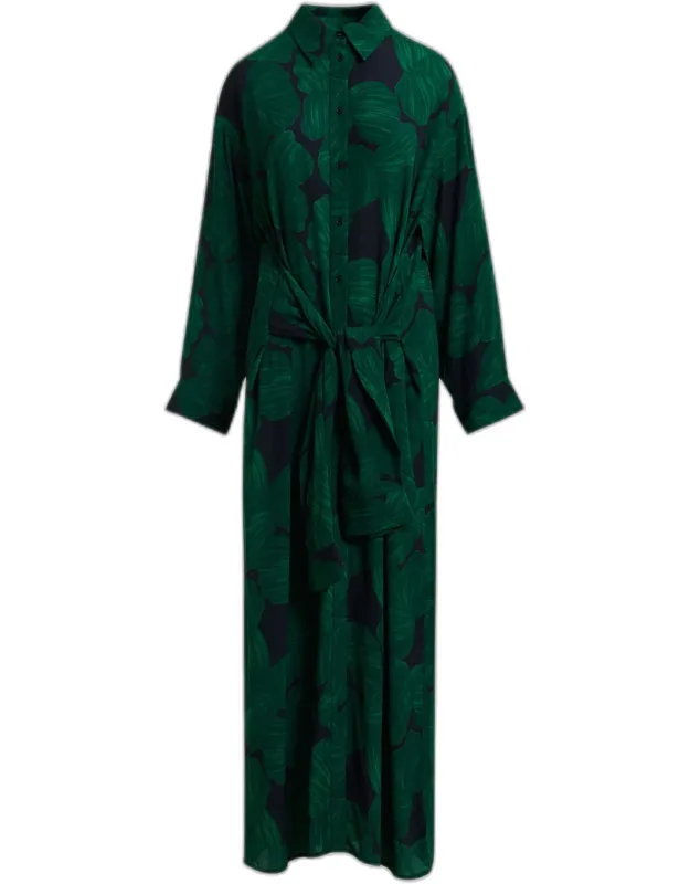 Tie-waist Maxi Shirtdress