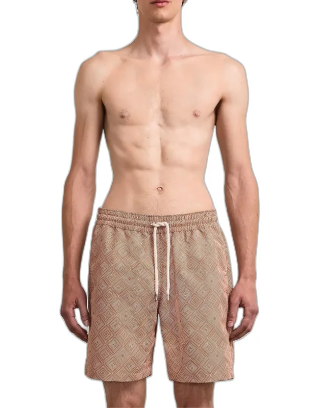 Santos Madeira-printed Swim Shorts