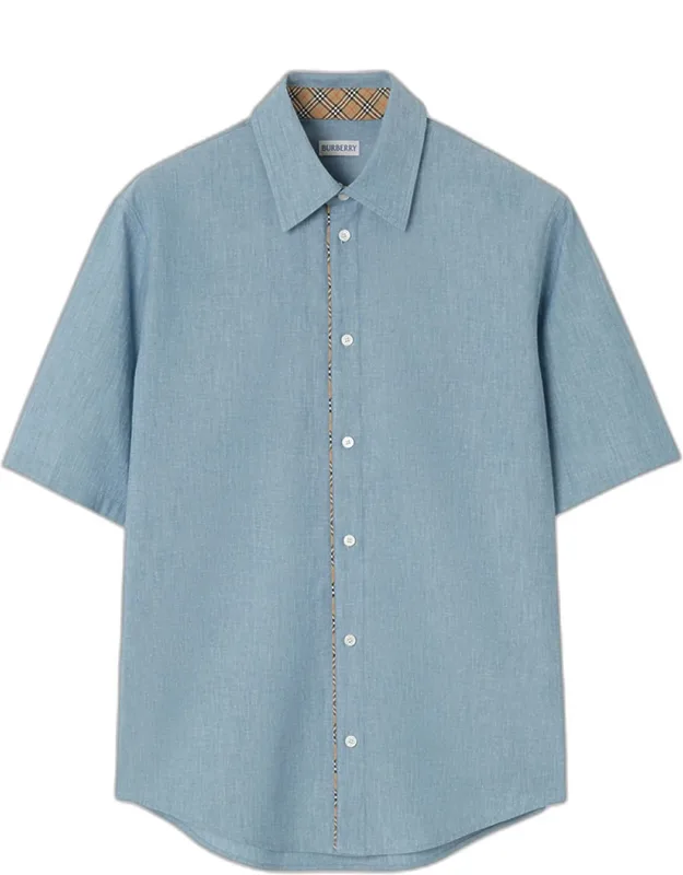 Check-trimmed Cotton Shirt