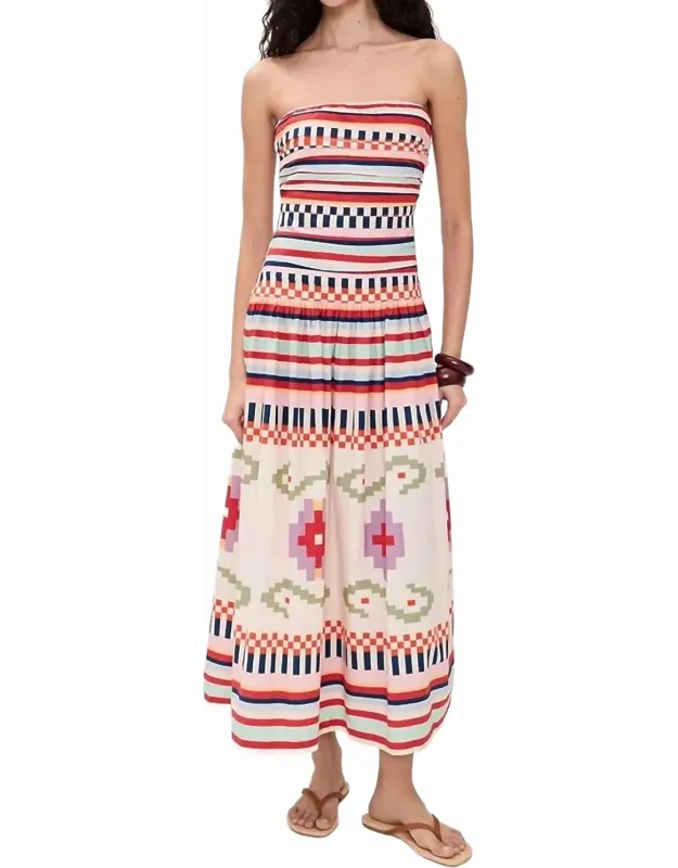 Malla Strapless Midi Dress
