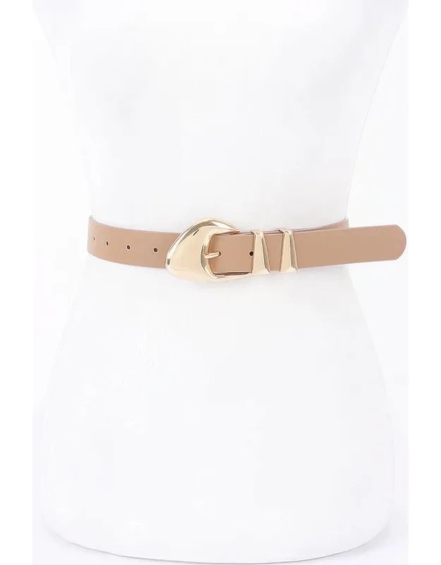 Faux Leather Multi Metal Buckle Belt