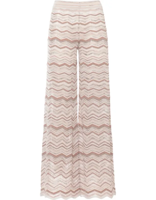 Lurex Geometric Straight-leg Pants