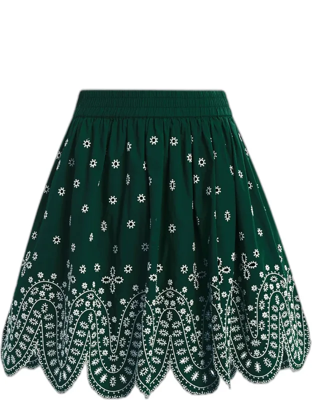 Scallop Embroidered Mini Skirt