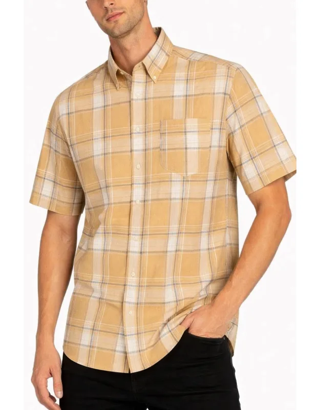 Checkered Button Down Short Sleeve Shirt
