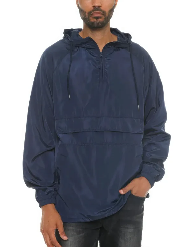 Color Block Anorak Jacket Pullover Windbreaker, Lightweight, Water-resistant