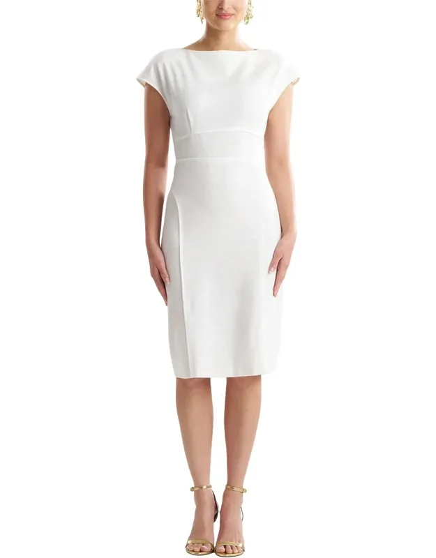 Stretch Basketweave Sheath Dress
