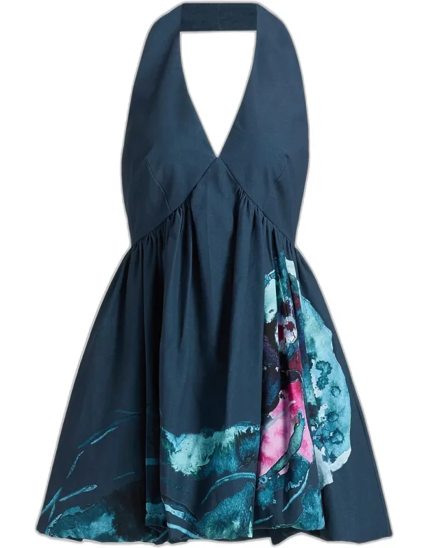 Printed Halterneck Mini Dress