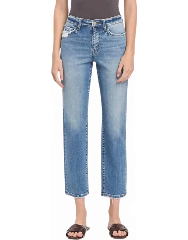 High Rise Tapered Straight Jeans