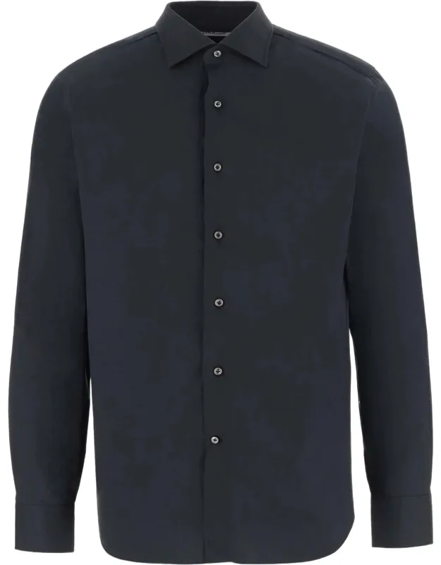 Tailored Stretch Cotton-blend Casual Shirt