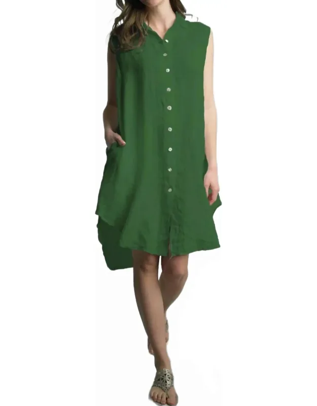 Sleeveless Button Dress